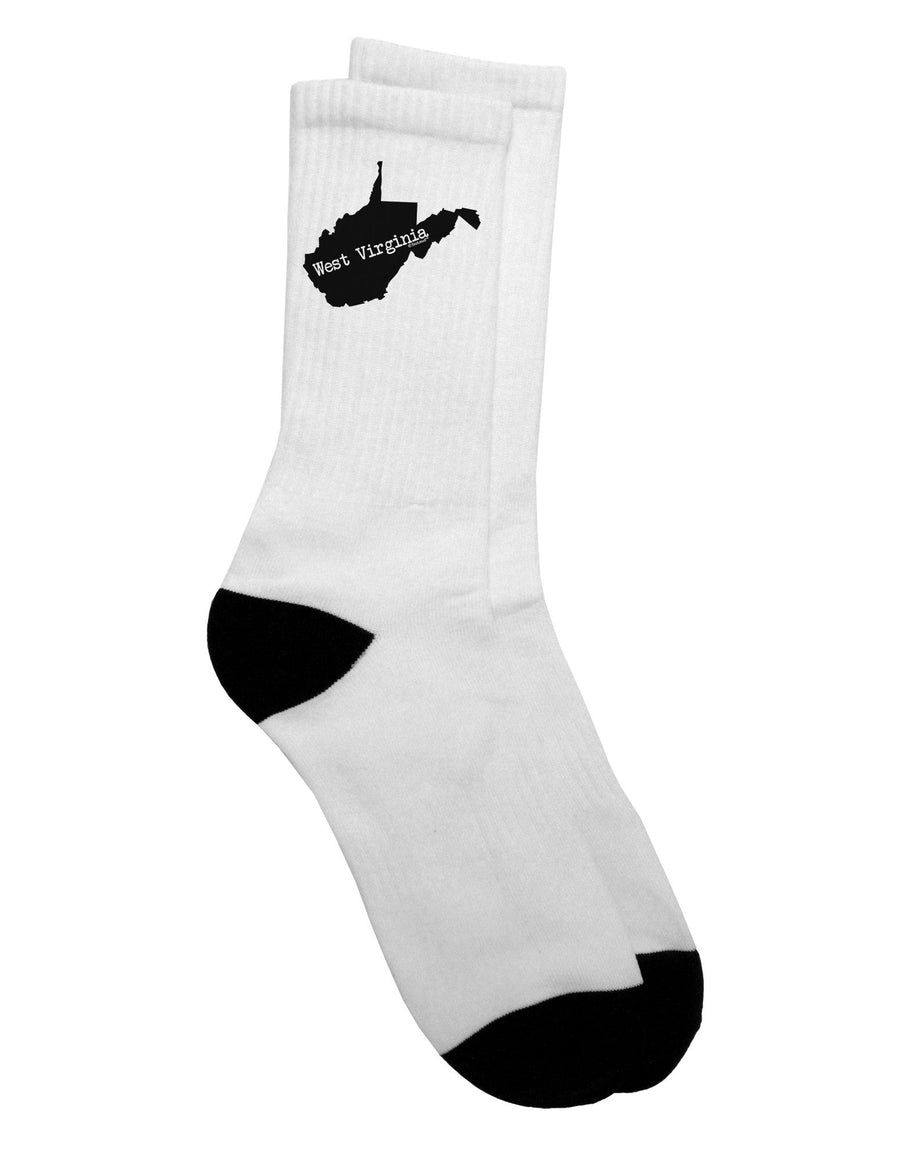 West Virginia - United States Shape Adult Crew Socks - Apparel - TooLoud-Socks-TooLoud-White-Ladies-4-6-Davson Sales