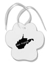 West Virginia - United States Shape Paw Print Shaped Ornament-Ornament-TooLoud-White-Davson Sales