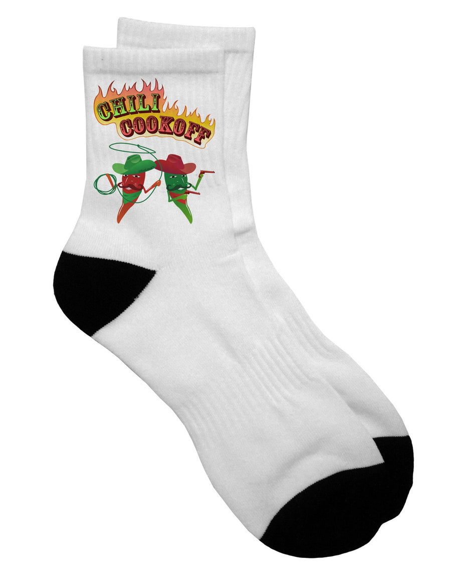 Western-inspired Chili Cookoff Adult Short Socks - Enhance Your Style with Authenticity and Comfort - TooLoud-Socks-TooLoud-White-Ladies-4-6-Davson Sales
