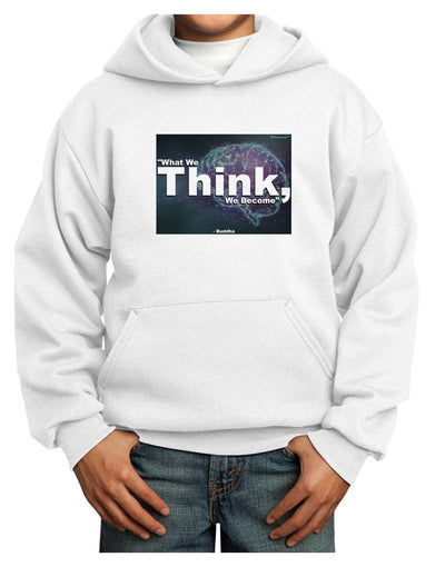 What We Think Buddha Youth Hoodie Pullover Sweatshirt-Youth Hoodie-TooLoud-White-XS-Davson Sales