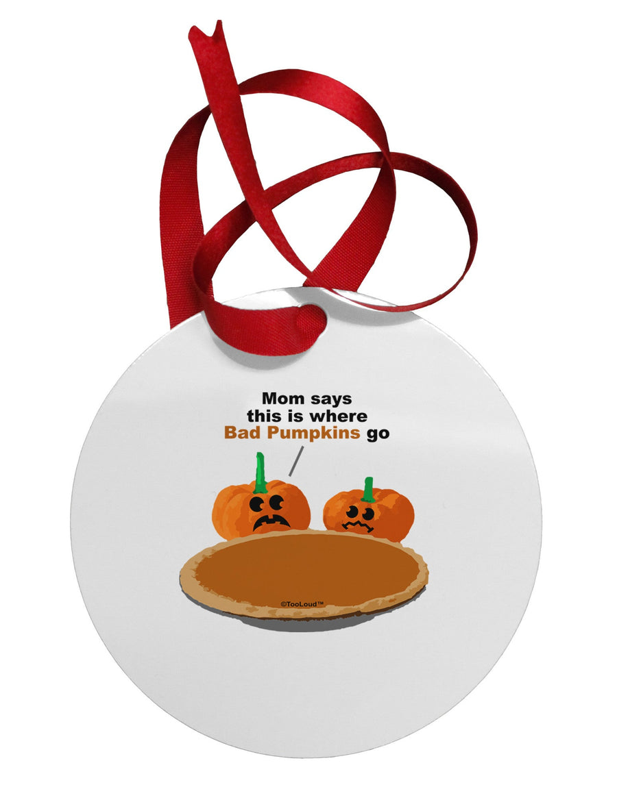 Where Bad Pumpkins Go Circular Metal Ornament-Ornament-TooLoud-White-Davson Sales