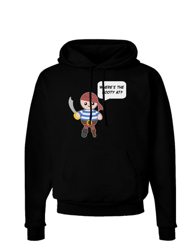 Where's the Booty At - Petey the Pirate Dark Hoodie Sweatshirt-Hoodie-TooLoud-Black-Small-Davson Sales