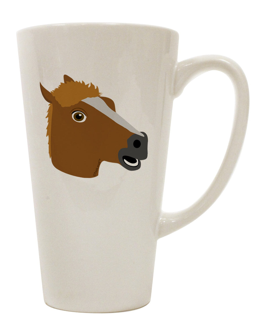 Whimsical Equine Portrait 16 oz Conical Latte Coffee Mug - TooLoud-Conical Latte Mug-TooLoud-White-Davson Sales