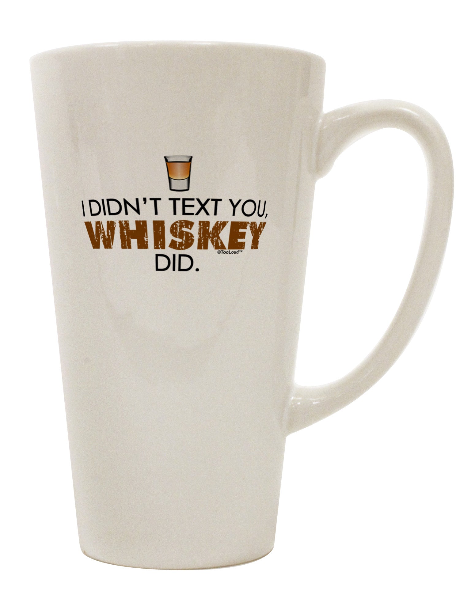 Whiskey Connoisseur's Choice - 16 Ounce Conical Latte Coffee Mug - TooLoud-Conical Latte Mug-TooLoud-White-Davson Sales