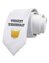 Whiskey Wednesday Design - Text Printed White Necktie by TooLoud