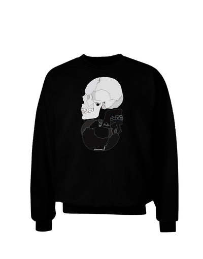 White And Black Inverted Skulls Adult Dark Sweatshirt by TooLoud-Sweatshirts-TooLoud-Black-Small-Davson Sales