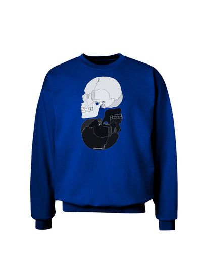 White And Black Inverted Skulls Adult Dark Sweatshirt by TooLoud-Sweatshirts-TooLoud-Deep-Royal-Blue-Small-Davson Sales