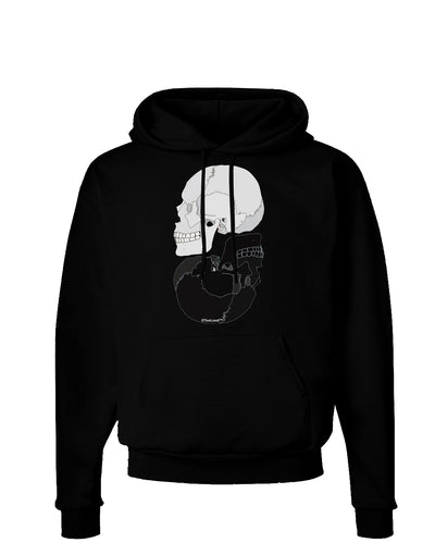 White And Black Inverted Skulls Dark Hoodie Sweatshirt by TooLoud-Hoodie-TooLoud-Black-Small-Davson Sales