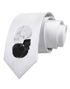 White And Black Inverted Skulls Printed White Necktie by TooLoud