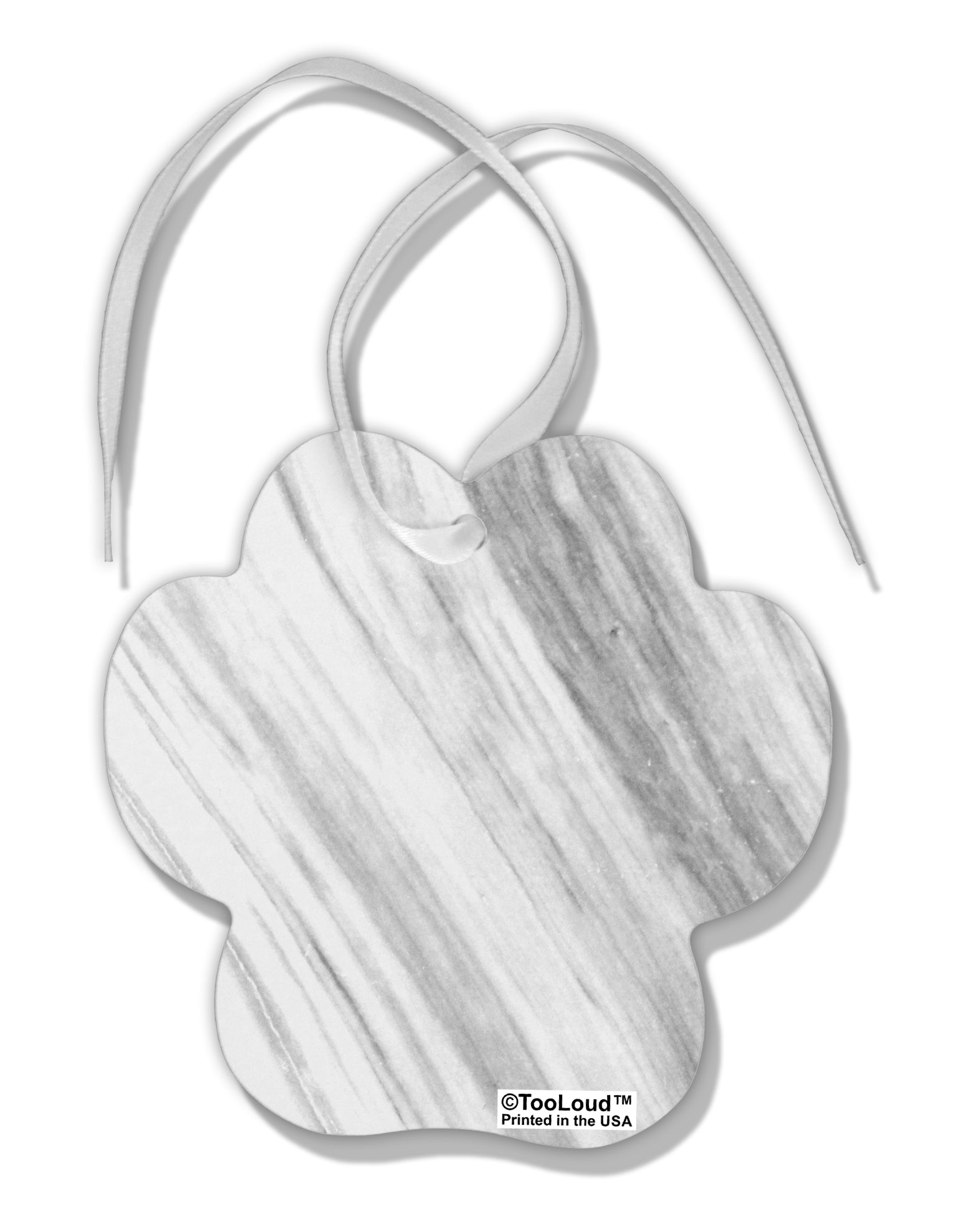 White Marble Pattern Paw Print Shaped Ornament All Over Print by TooLoud-TooLoud-White-Davson Sales
