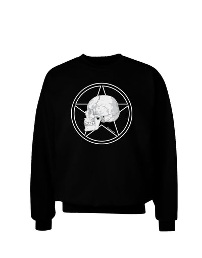 White Skull With Star Adult Dark Sweatshirt by TooLoud-Sweatshirts-TooLoud-Black-Small-Davson Sales