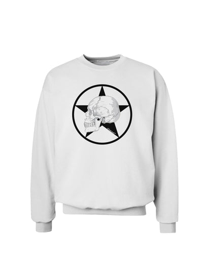 White Skull With Star Sweatshirt by TooLoud-Sweatshirts-TooLoud-White-Small-Davson Sales