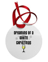 White Wine For Christmas Circular Metal Ornament-Ornament-TooLoud-White-Davson Sales