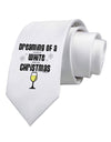 White Wine For Christmas Printed White Necktie