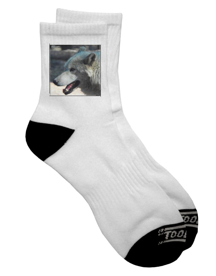 White Wolf Face Adult Short Socks - A Must-Have for Fashionable Enthusiasts-Socks-TooLoud-White-Ladies-4-6-Davson Sales