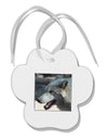 White Wolf Face Paw Print Shaped Ornament-Ornament-TooLoud-White-Davson Sales