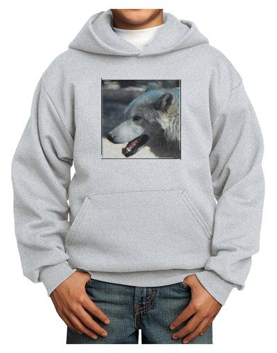 White Wolf Face Youth Hoodie Pullover Sweatshirt-Youth Hoodie-TooLoud-Ash-XS-Davson Sales