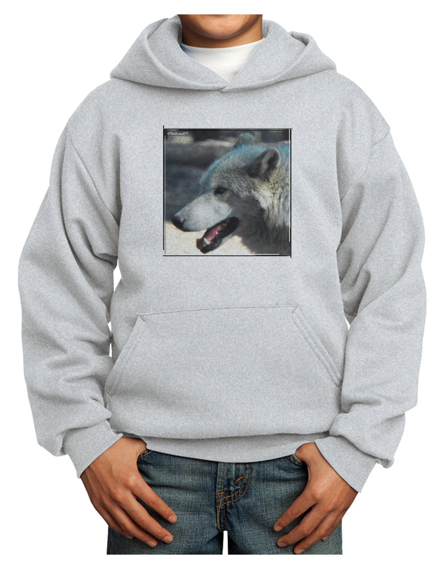 White Wolf Face Youth Hoodie Pullover Sweatshirt-Youth Hoodie-TooLoud-White-XS-Davson Sales