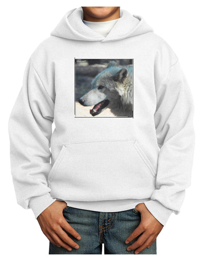 White Wolf Face Youth Hoodie Pullover Sweatshirt-Youth Hoodie-TooLoud-White-XS-Davson Sales