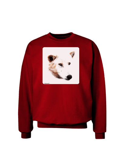 White Wolf Head Cutout Adult Dark Sweatshirt-Sweatshirts-TooLoud-Deep-Red-Small-Davson Sales