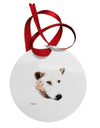 White Wolf Head Cutout Circular Metal Ornament-Ornament-TooLoud-White-Davson Sales