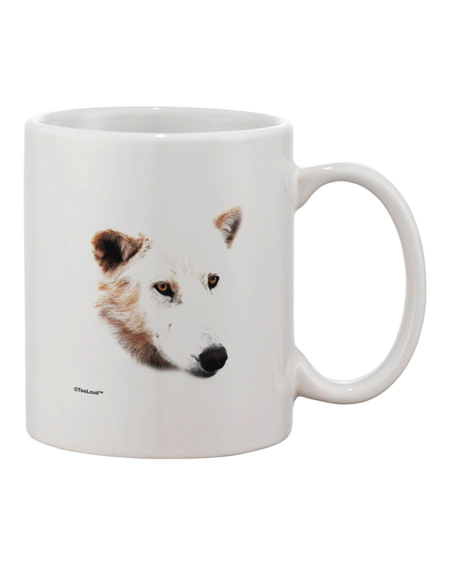 White Wolf Head Cutout Printed 11 oz Coffee Mug - Crafted by a Drinkware Expert-11 OZ Coffee Mug-TooLoud-White-Davson Sales