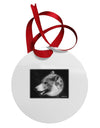 White Wolf Moon Circular Metal Ornament-Ornament-TooLoud-White-Davson Sales