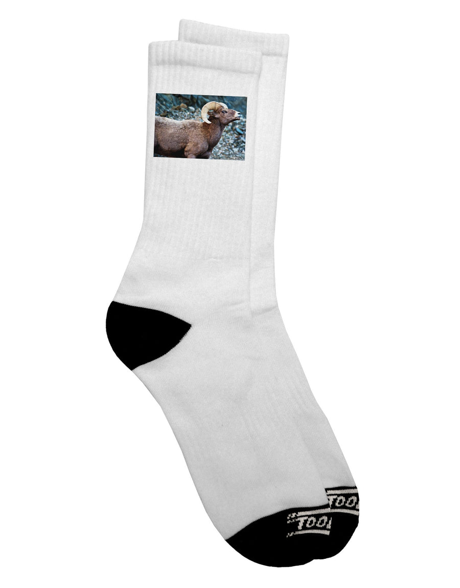 Wide Eyed Big Horn Adult Crew Socks - A Must-Have Addition to Your Wardrobe for the Fashion-Forward Individual - TooLoud-Socks-TooLoud-White-Ladies-4-6-Davson Sales