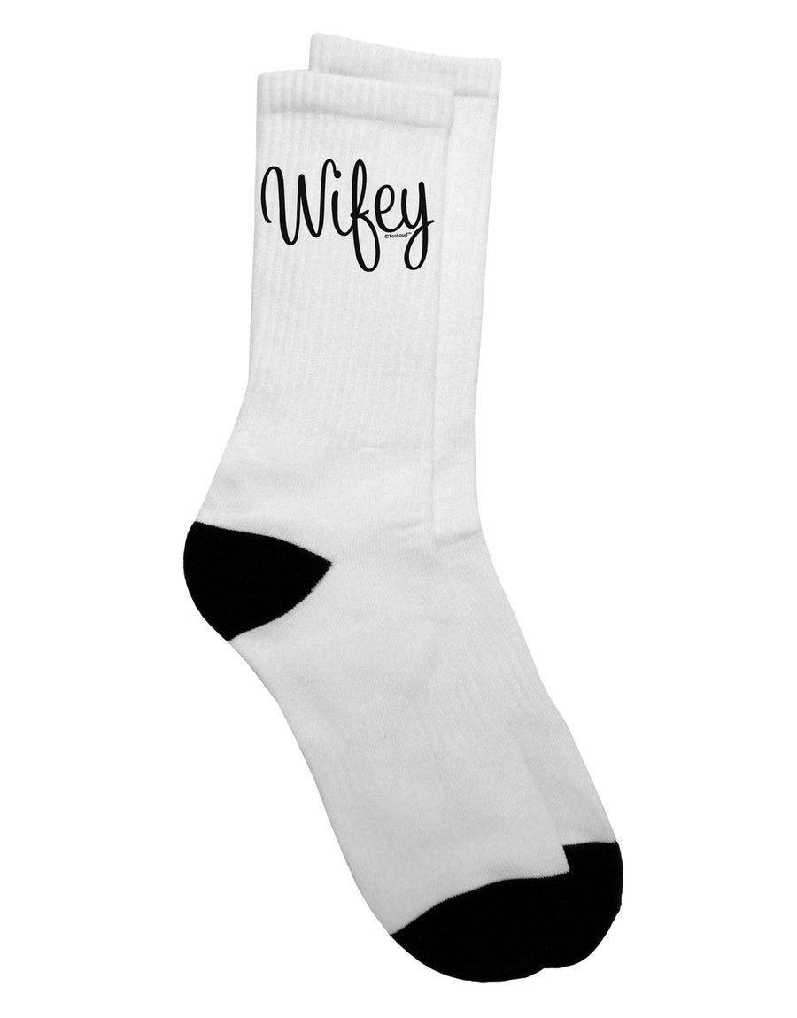 Wife Design Adult Crew Socks - A Must-Have for Fashionable Wives by TooLoud-Socks-TooLoud-White-Ladies-4-6-Davson Sales