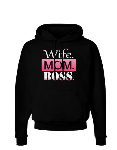 Wife Mom Boss Dark Hoodie Sweatshirt-Hoodie-TooLoud-Black-Small-Davson Sales