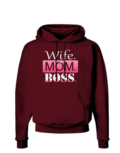 Wife Mom Boss Dark Hoodie Sweatshirt-Hoodie-TooLoud-Maroon-Small-Davson Sales