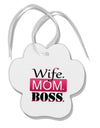 Wife Mom Boss Paw Print Shaped Ornament-Ornament-TooLoud-White-Davson Sales