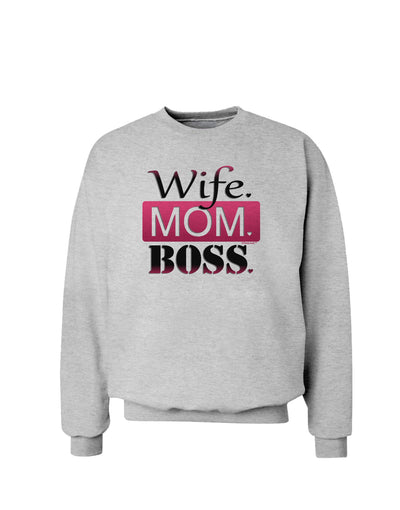 Wife Mom Boss Sweatshirt-Sweatshirts-TooLoud-AshGray-Small-Davson Sales