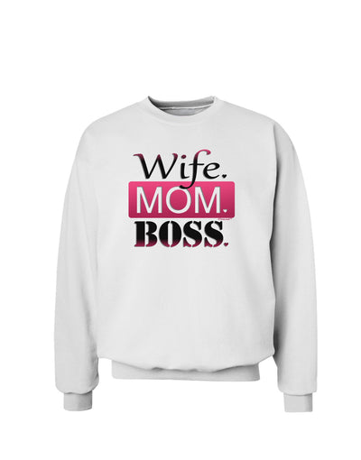 Wife Mom Boss Sweatshirt-Sweatshirts-TooLoud-White-Small-Davson Sales