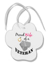 Wife of Veteran Paw Print Shaped Ornament-Ornament-TooLoud-White-Davson Sales