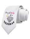 Wife of Veteran Printed White Necktie