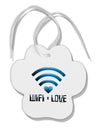 Wifi Equals Love Paw Print Shaped Ornament-Ornament-TooLoud-White-Davson Sales