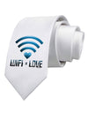 Wifi Equals Love Printed White Necktie