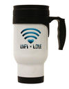 Wifi Equals Love Stainless Steel 14oz Travel Mug-Travel Mugs-TooLoud-White-Davson Sales