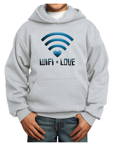 Wifi Equals Love Youth Hoodie Pullover Sweatshirt-Youth Hoodie-TooLoud-Ash-XS-Davson Sales