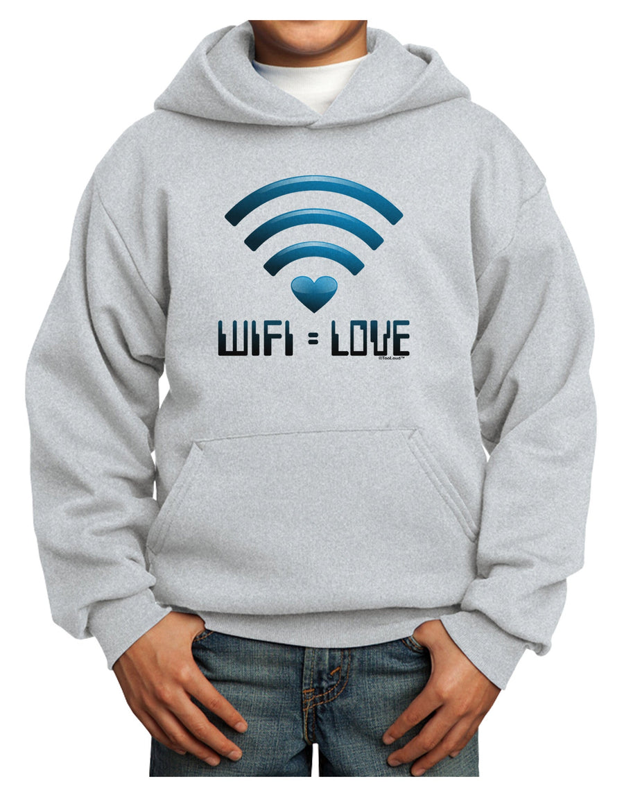 Wifi Equals Love Youth Hoodie Pullover Sweatshirt-Youth Hoodie-TooLoud-White-XS-Davson Sales