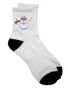 Winter-themed Adult Short Socks with Snowman and Scarf Design - TooLoud-Socks-TooLoud-White-Ladies-4-6-Davson Sales