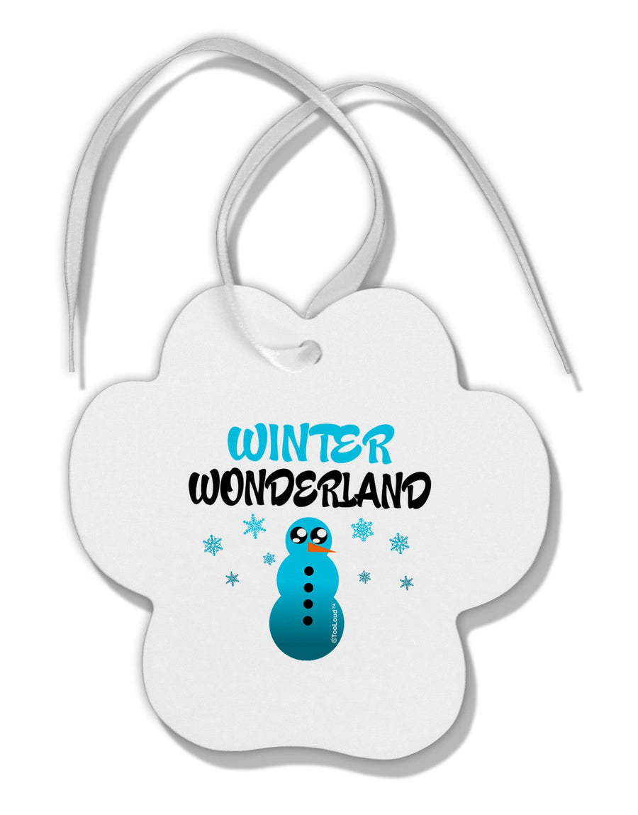 Winter Wonderland Snowman Paw Print Shaped Ornament-Ornament-TooLoud-White-Davson Sales