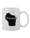 Wisconsin State-Shaped 11 oz Coffee Mug - Crafted for Discerning Drinkware Enthusiasts-11 OZ Coffee Mug-TooLoud-White-Davson Sales