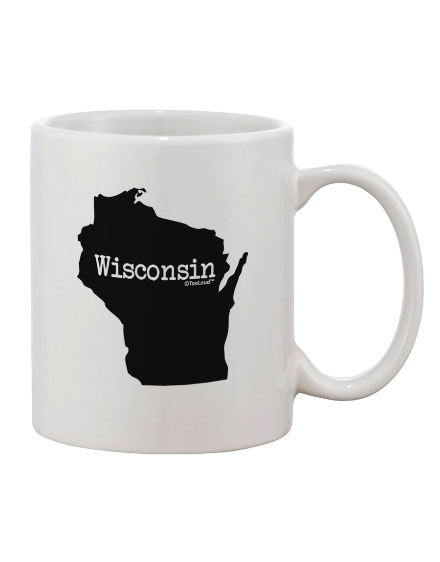 Wisconsin State-Shaped 11 oz Coffee Mug - Crafted for Discerning Drinkware Enthusiasts-11 OZ Coffee Mug-TooLoud-White-Davson Sales