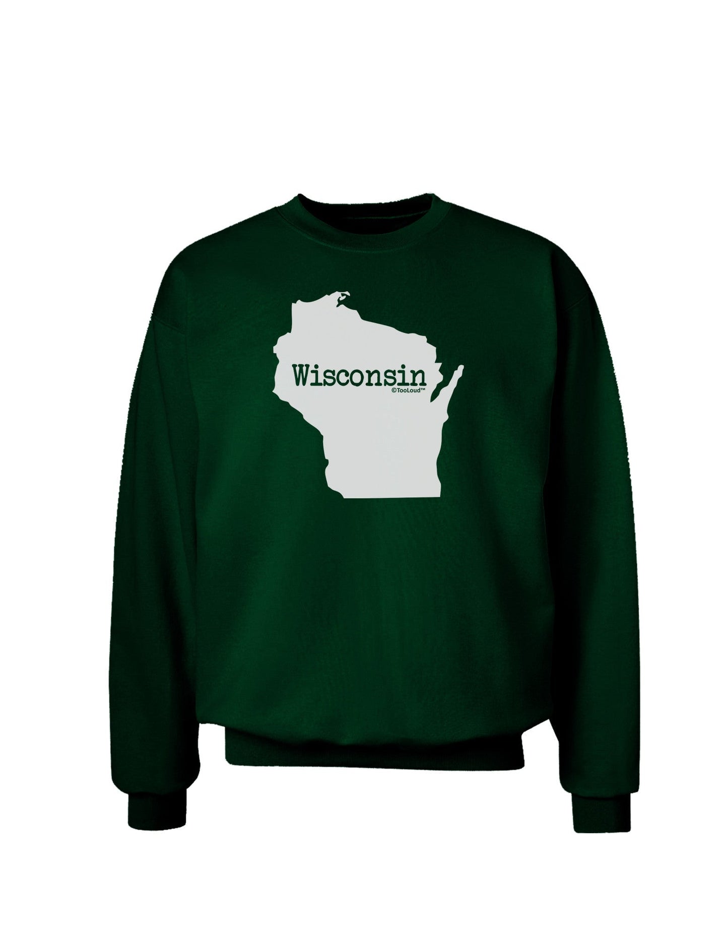 Wisconsin - United States Shape Adult Dark Sweatshirt-Sweatshirts-TooLoud-Deep-Forest-Green-Small-Davson Sales