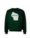 Wisconsin - United States Shape Adult Dark Sweatshirt-Sweatshirts-TooLoud-Deep-Forest-Green-Small-Davson Sales