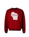 Wisconsin - United States Shape Adult Dark Sweatshirt-Sweatshirts-TooLoud-Deep-Red-Small-Davson Sales