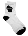 Wisconsin - United States Shape Adult Short Socks - TooLoud-Socks-TooLoud-White-Ladies-4-6-Davson Sales