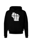 Wisconsin - United States Shape Dark Hoodie Sweatshirt-Hoodie-TooLoud-Black-Small-Davson Sales